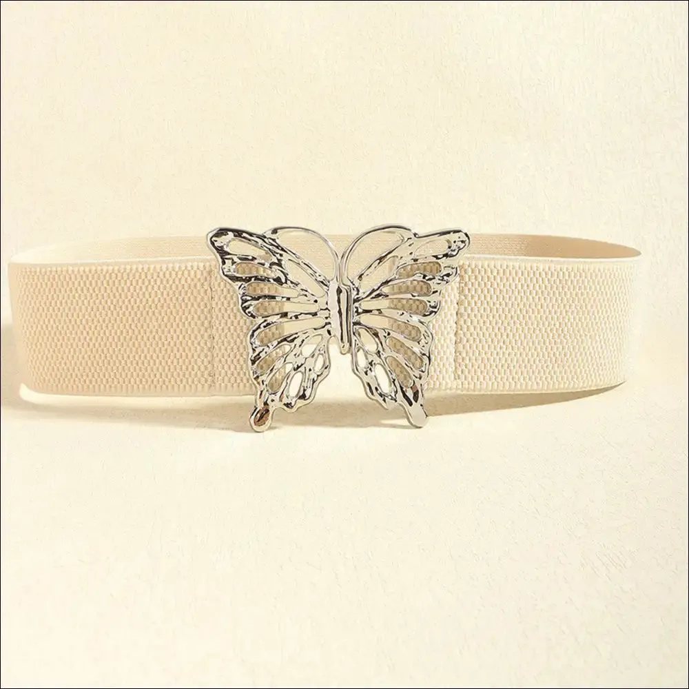 Chic Butterfly Alloy Buckle Elastic Belt