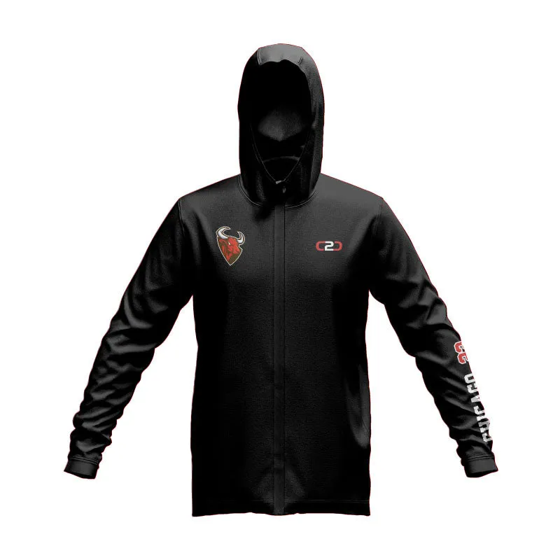 Chicago Glide SlimFit HP Tech Zip Hoodie (Black / Red)
