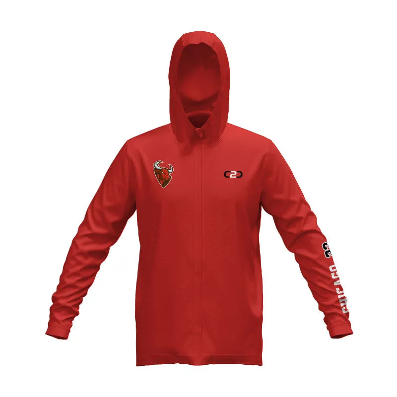 Chicago Glide SlimFit HP Tech Zip Hoodie (Black / Red)