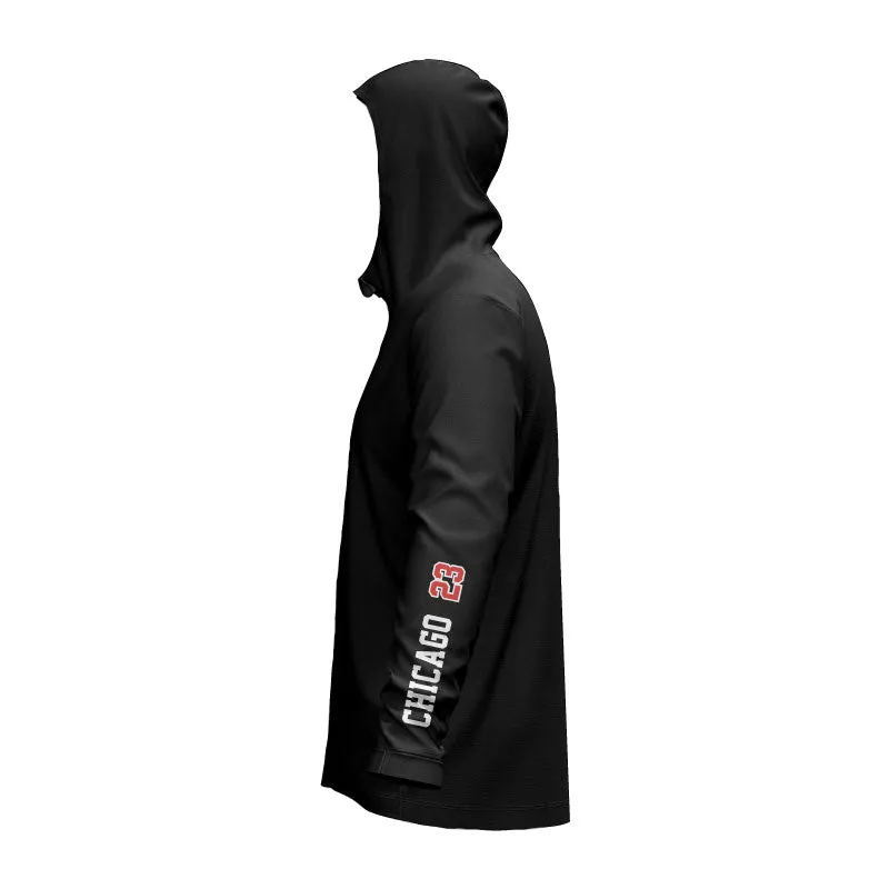 Chicago Glide SlimFit HP Tech Zip Hoodie (Black / Red)