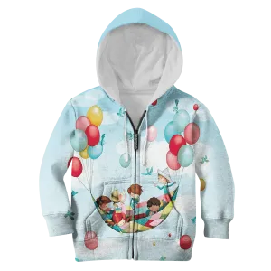 children are playing with balloon Kid Custom Cosplay Hoodies T-shirt Apparel