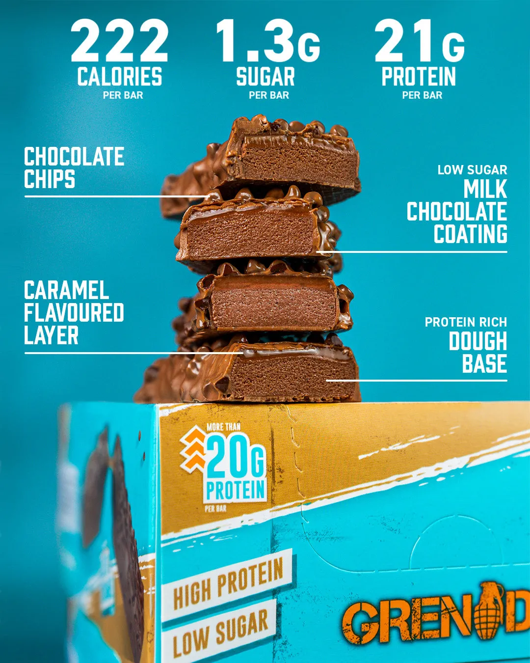 Chocolate Chip Salted Caramel Protein Bar - FREE SHIP