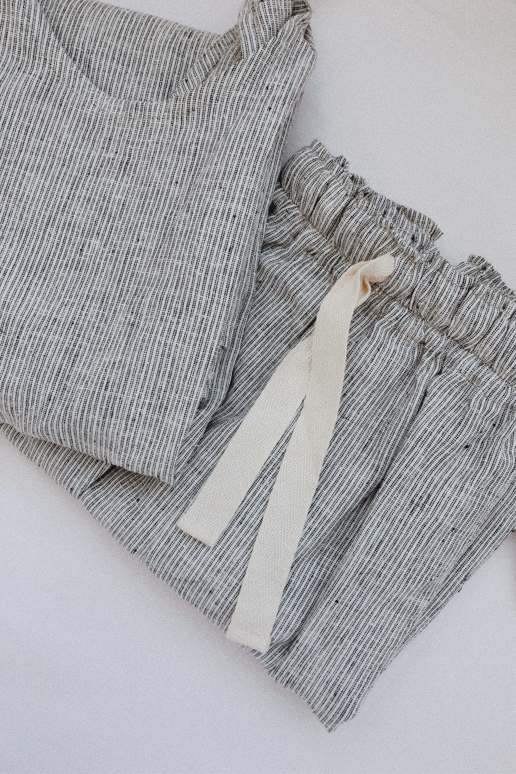 Cooper Hemp Cotton Short Grey Stripe
