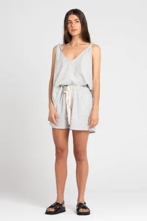 Cooper Hemp Cotton Short Grey Stripe