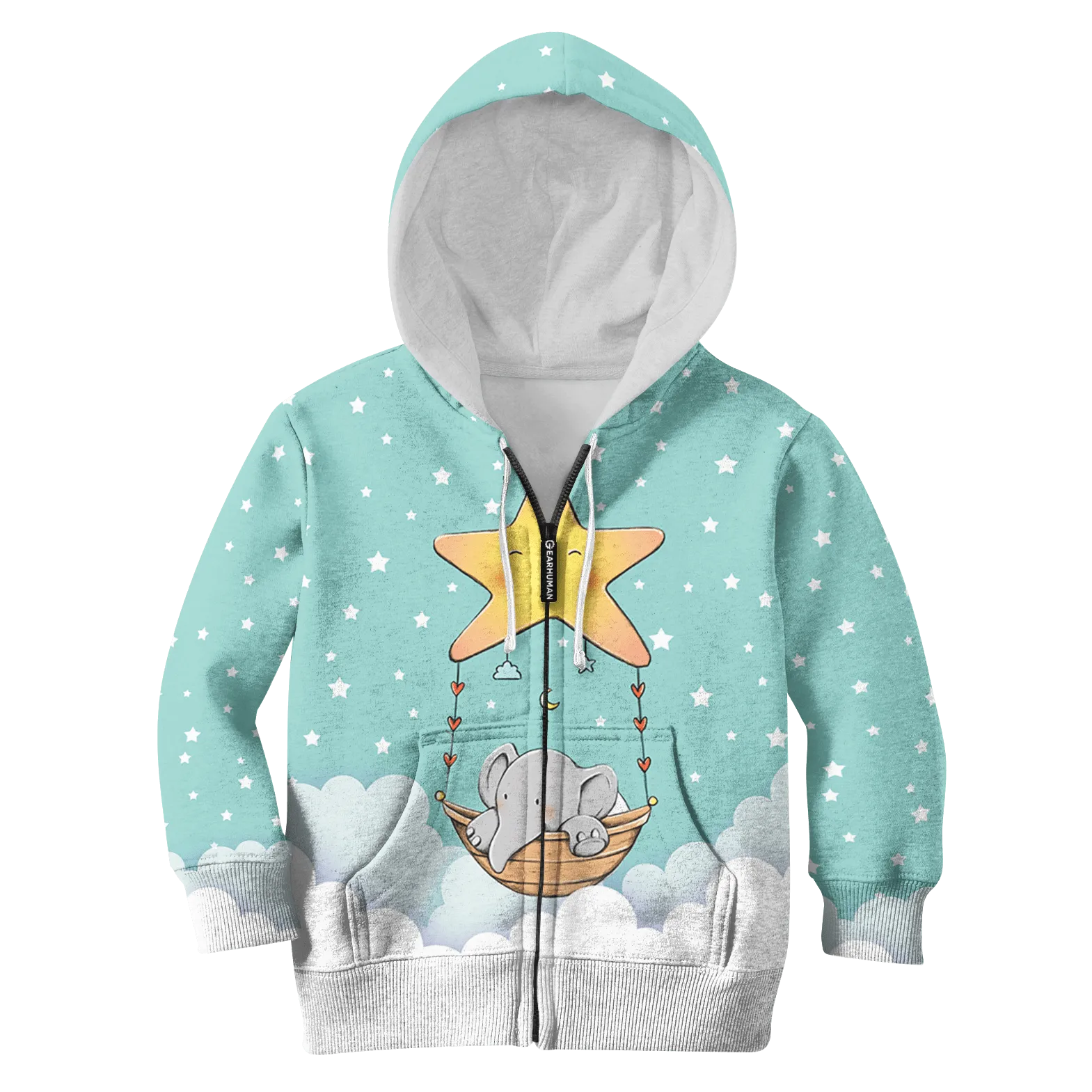 CUTE ELEPHANT WITH STAR Kid Custom Cosplay Hoodies T-shirt Apparel
