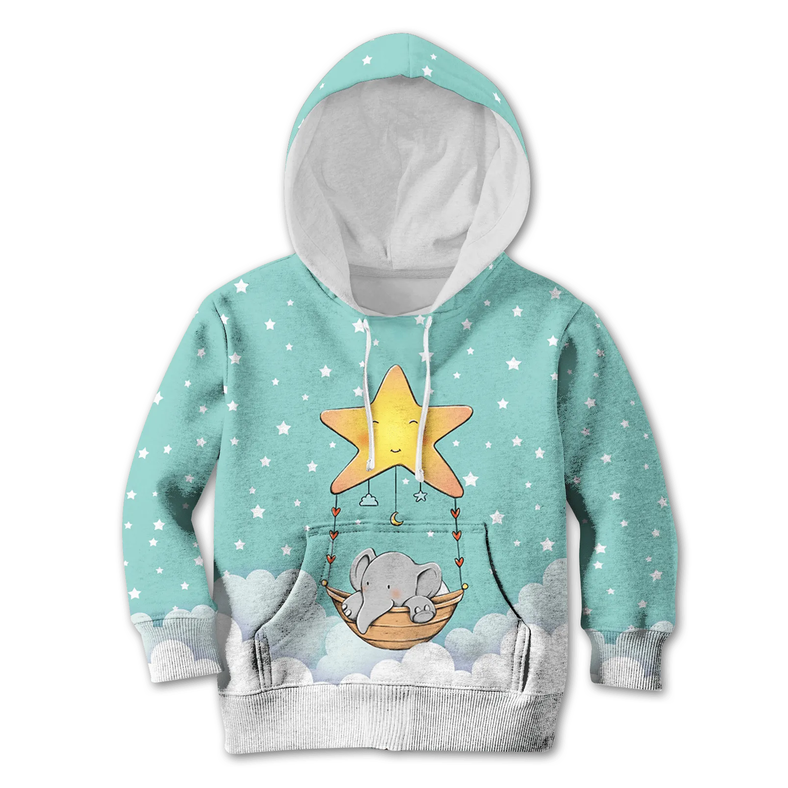 CUTE ELEPHANT WITH STAR Kid Custom Cosplay Hoodies T-shirt Apparel