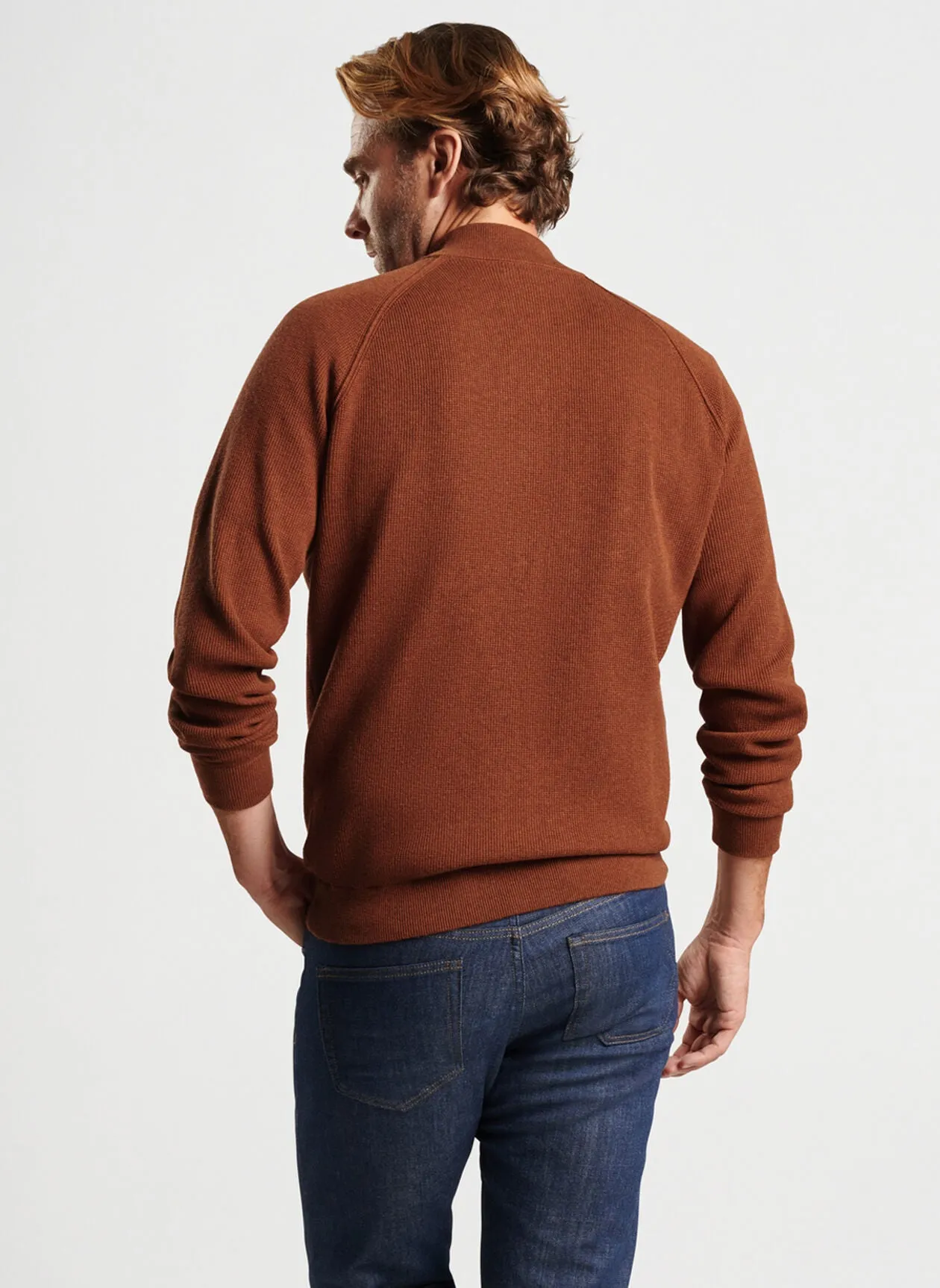Davenport Basketweave Quarter Zip - Cider