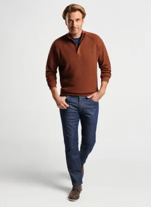 Davenport Basketweave Quarter Zip - Cider