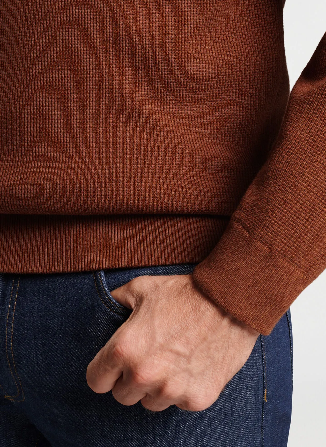 Davenport Basketweave Quarter Zip - Cider