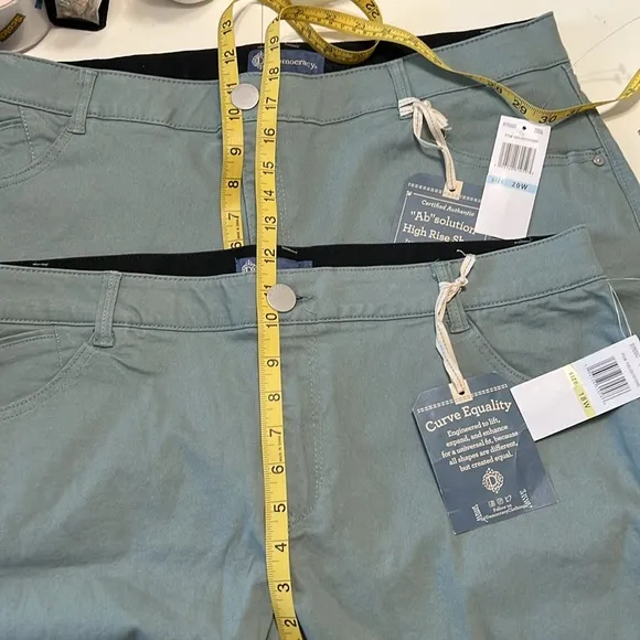 Democracy High Rise Raw Hem Stretch Shorts Plus Sizes Green