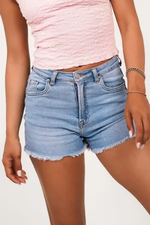 Denim short met stretch blauw - Marlow