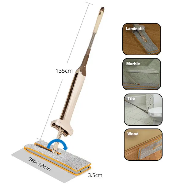 Double Sided Lazy Mop with Self-Wringing Ability