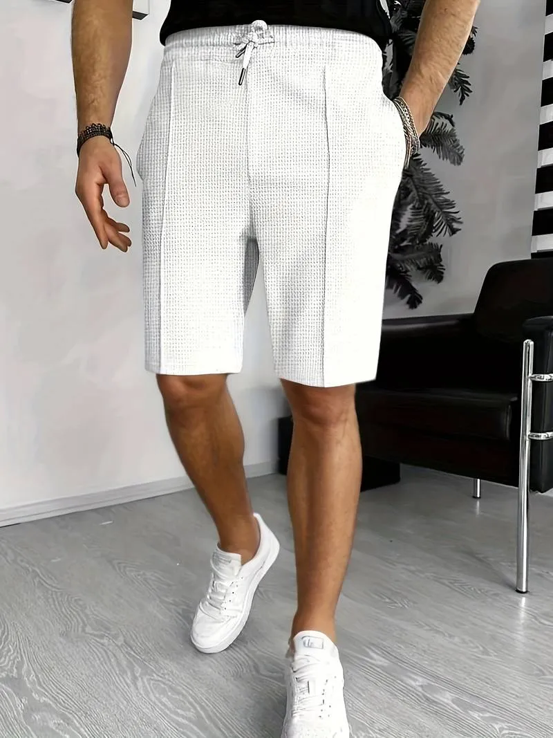 Drawstring Samuel waffle knit shorts, two pockets