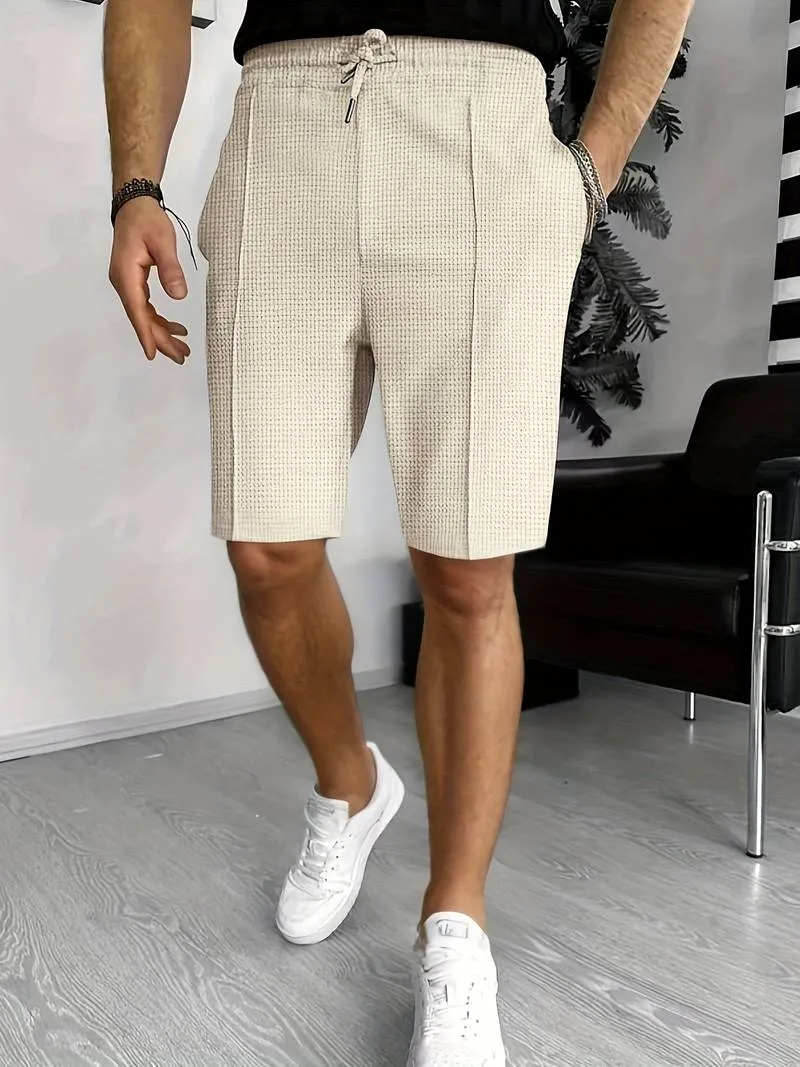 Drawstring Samuel waffle knit shorts, two pockets