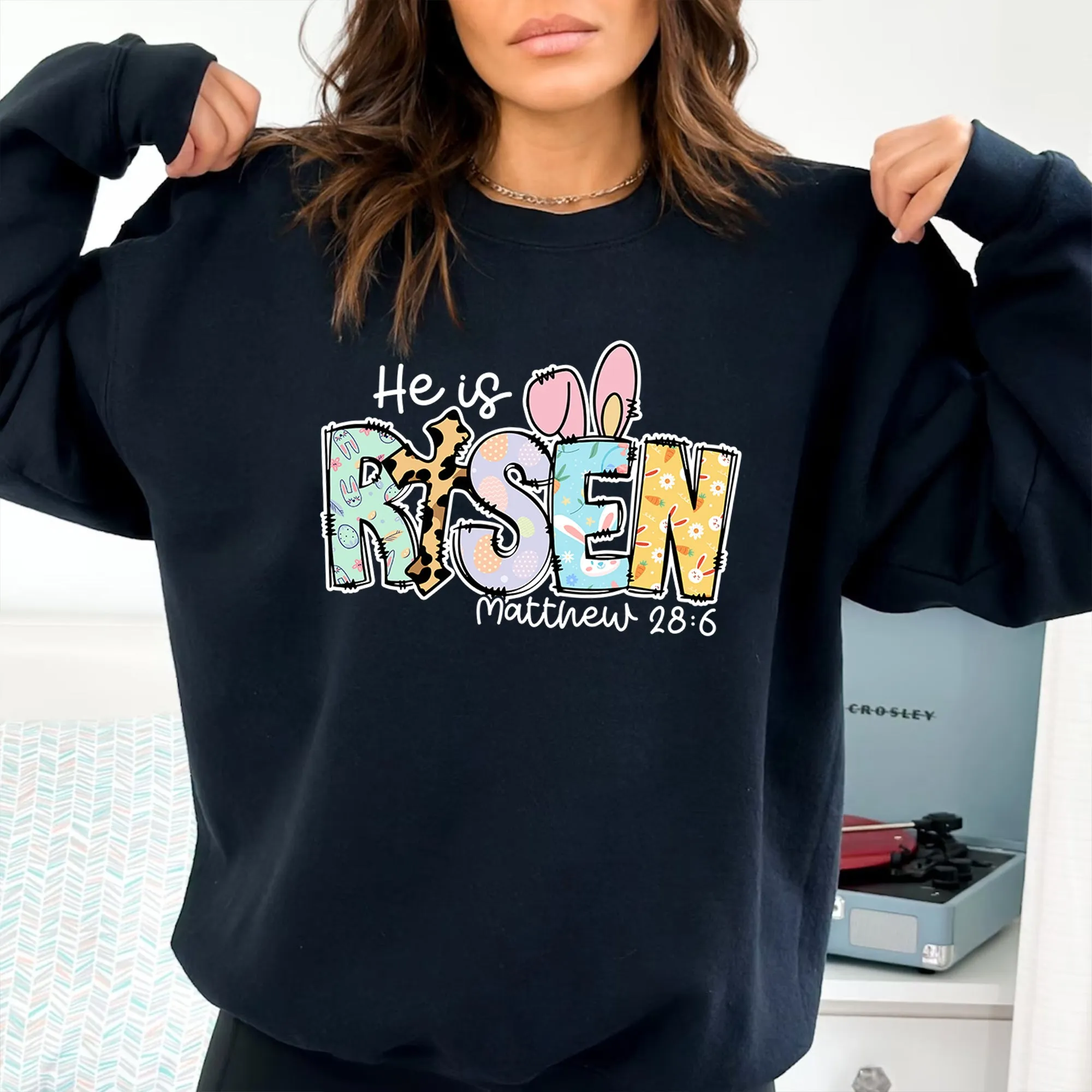 Easter He is Risen Sweatshirt, Easter Religious Shirt, Easter Sweatshirt, Easter Bunny Sweatshirt, Easter Gift Shirt, Hip Hop Easter Shirt