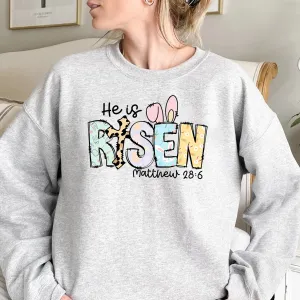 Easter He is Risen Sweatshirt, Easter Religious Shirt, Easter Sweatshirt, Easter Bunny Sweatshirt, Easter Gift Shirt, Hip Hop Easter Shirt