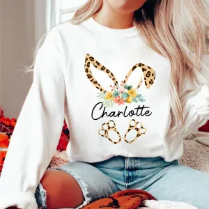 Easter Sublimation Sweatshirt, Bunny Clipart Crewneck, Easter Design Shirt, Easter Leopard Tee