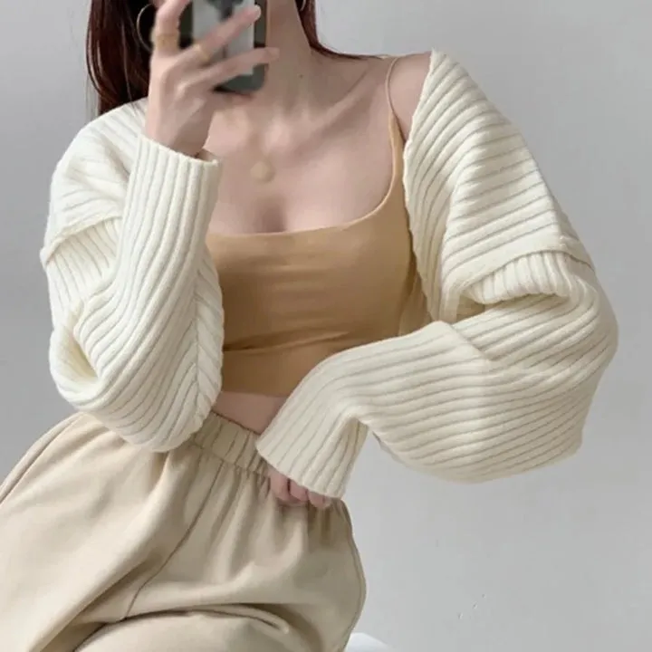 Elegant knitted bolero - stylish women's cardigan