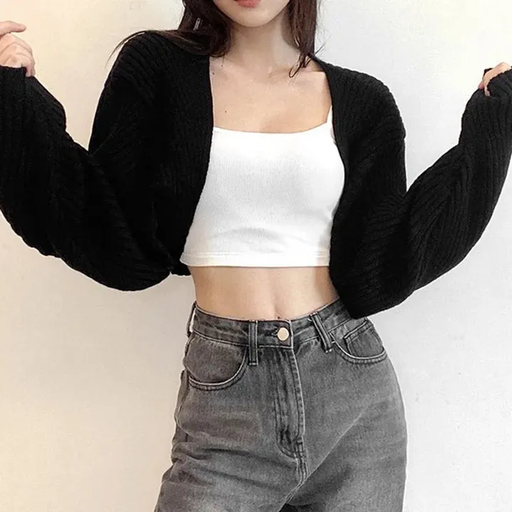 Elegant knitted bolero - stylish women's cardigan