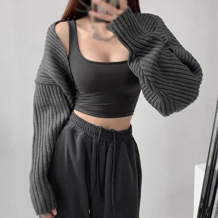Elegant knitted bolero - stylish women's cardigan