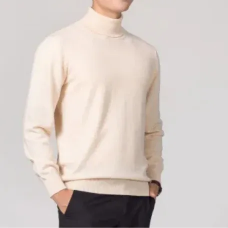 Elegant men's classic knitted turtleneck jumper