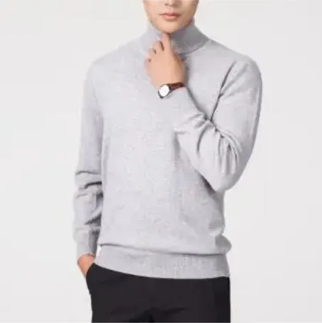 Elegant men's classic knitted turtleneck jumper