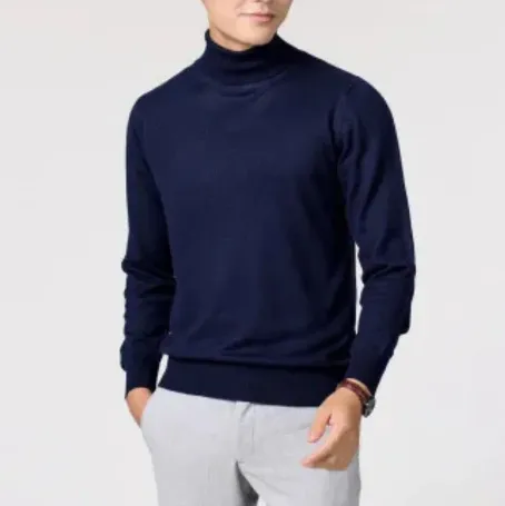 Elegant men's classic knitted turtleneck jumper