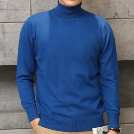 Elegant men's classic knitted turtleneck jumper