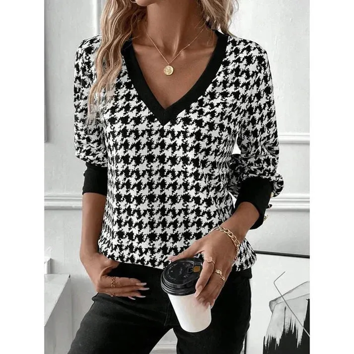 Elegant V-Neck Long-Sleeve Dress by Isabelle Moreau