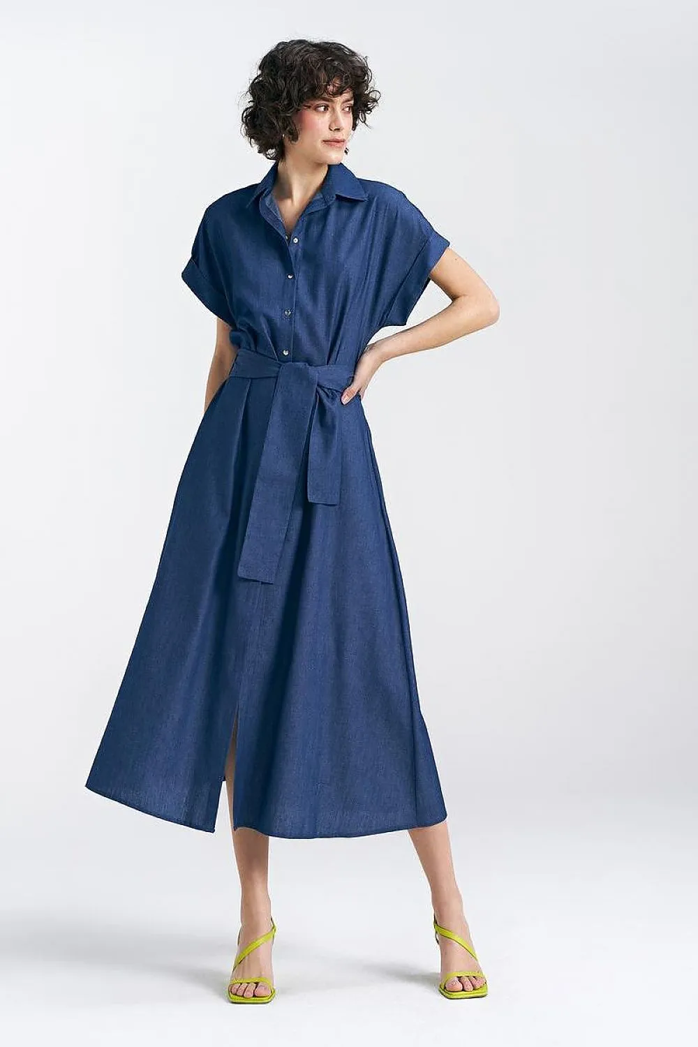Elegant V-Neck Midi Dress