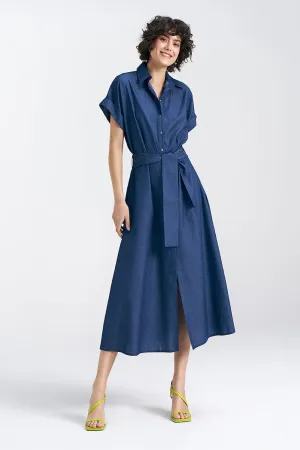 Elegant V-Neck Midi Dress