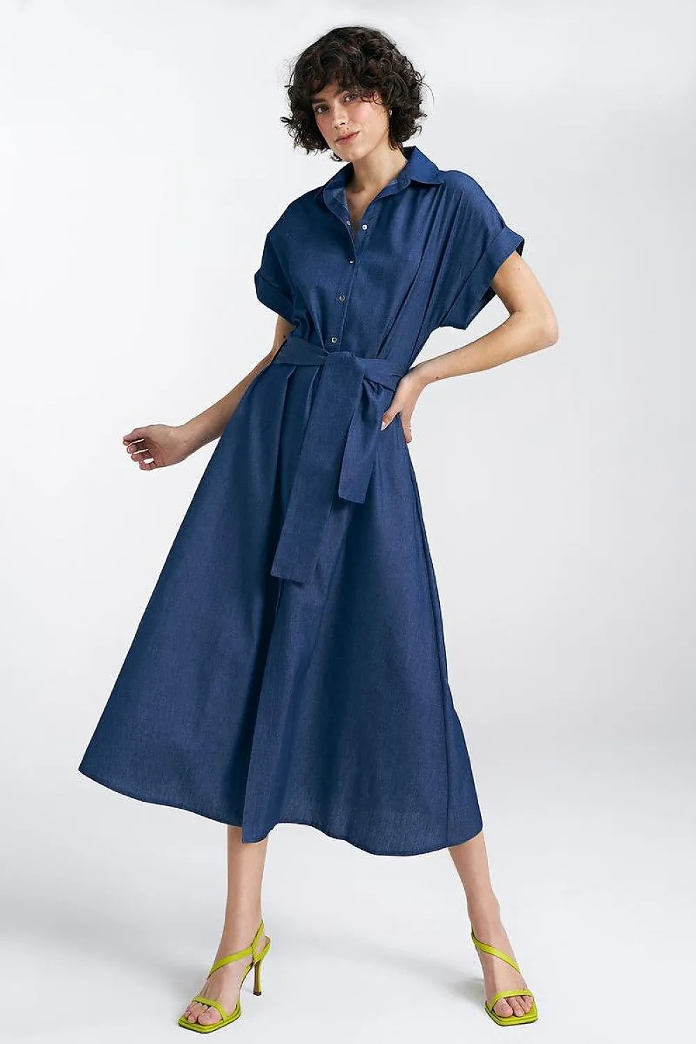 Elegant V-Neck Midi Dress