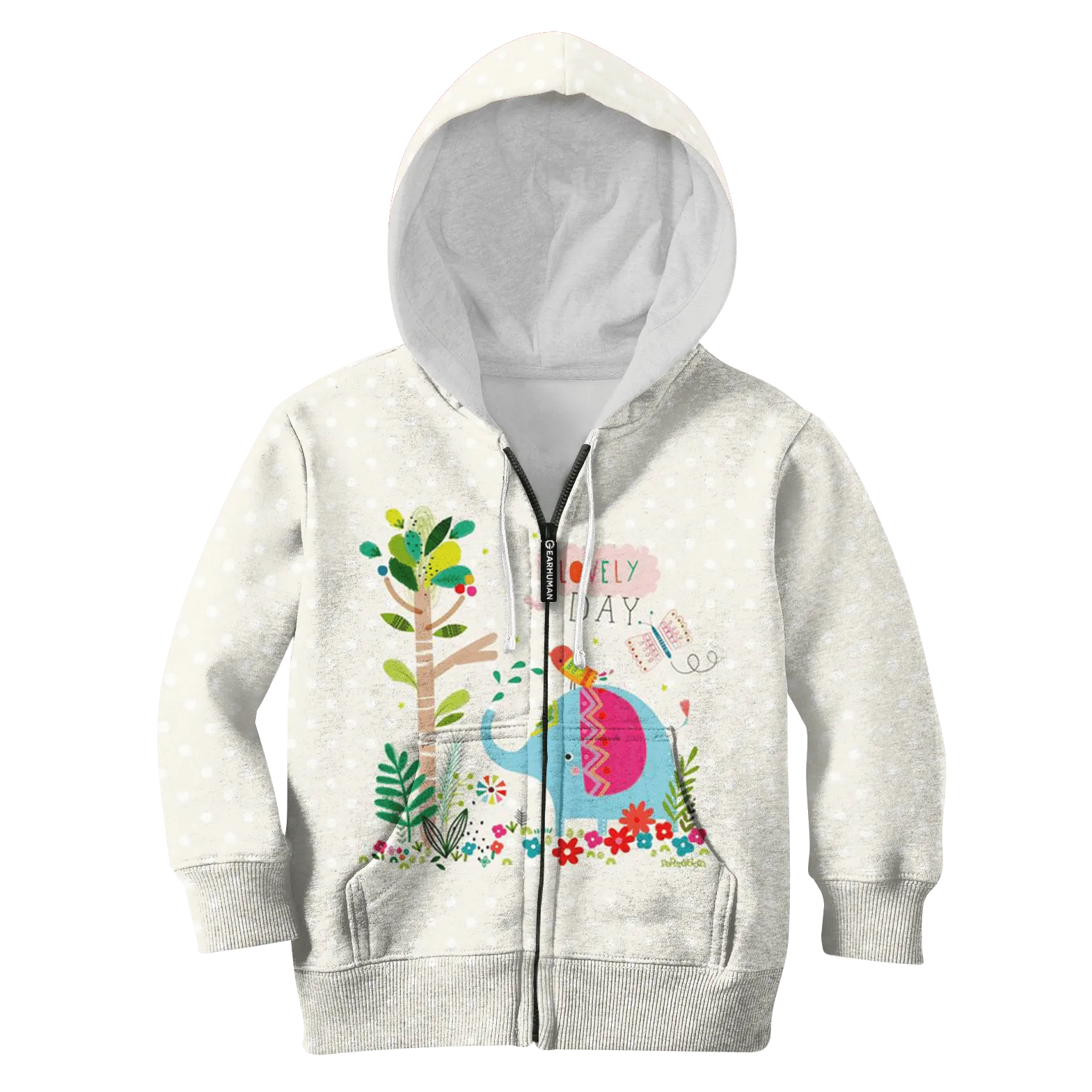 Elephant with a lovely day Kid Custom Cosplay Hoodies T-shirt Apparel