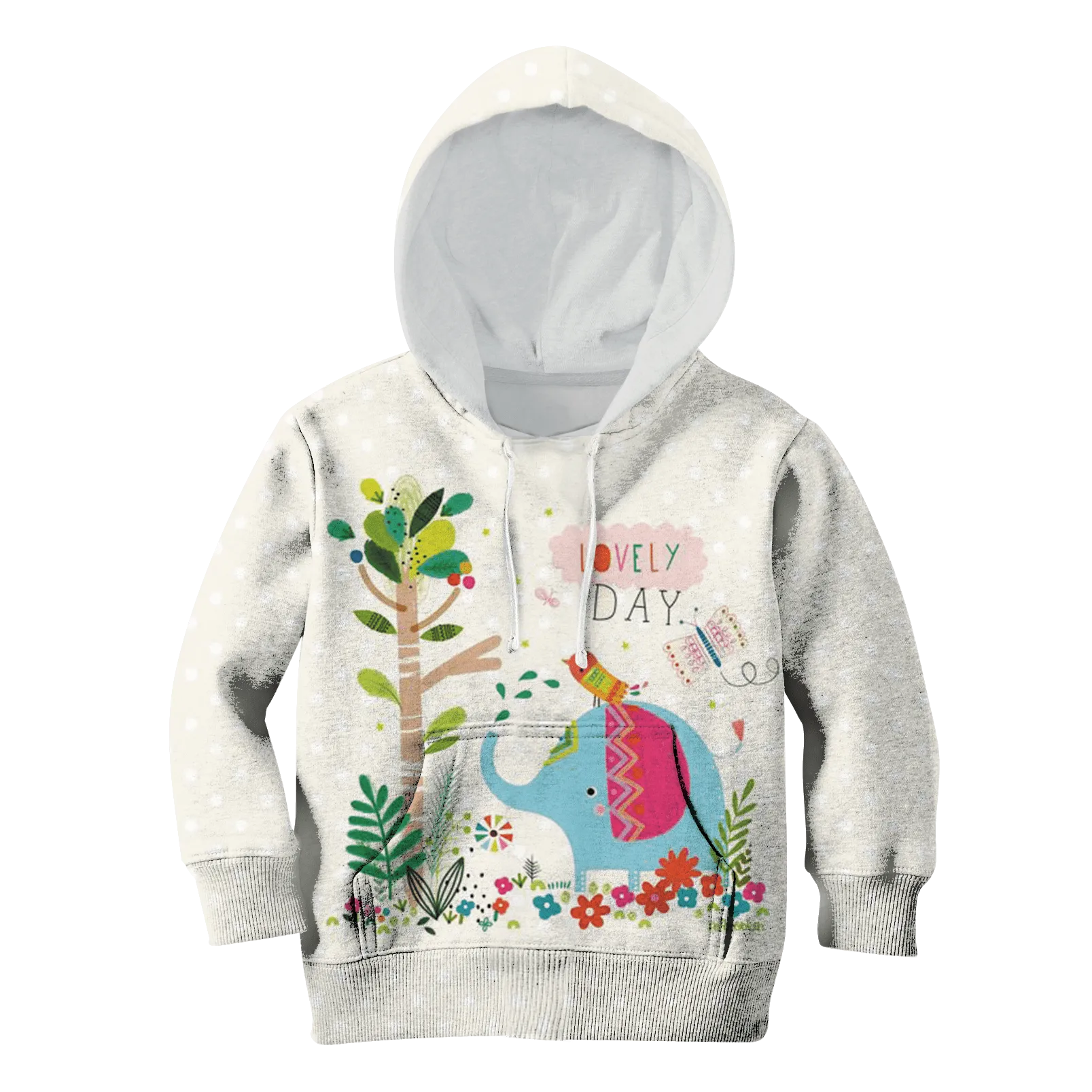 Elephant with a lovely day Kid Custom Cosplay Hoodies T-shirt Apparel