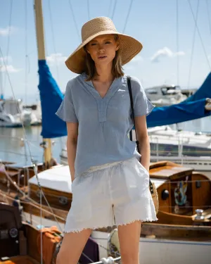 Emma - Linen Shorts in White