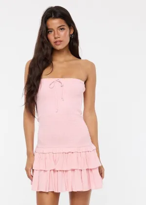 Emmalyn Pink Layered Mini Dress