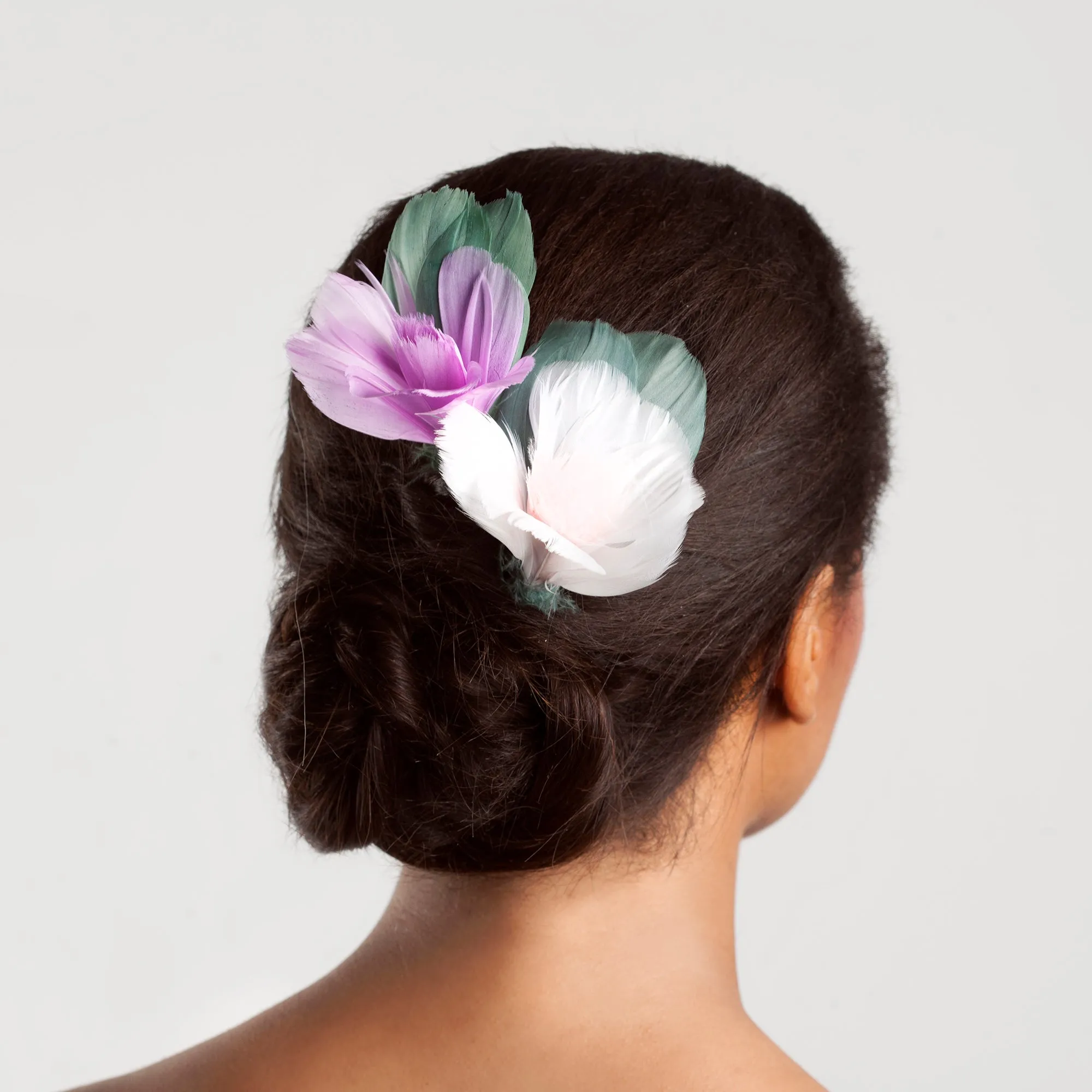 Feather Flower Hairpin, Pink