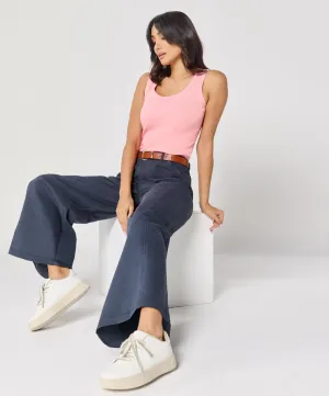 Flare Navy Blue Twill Pant