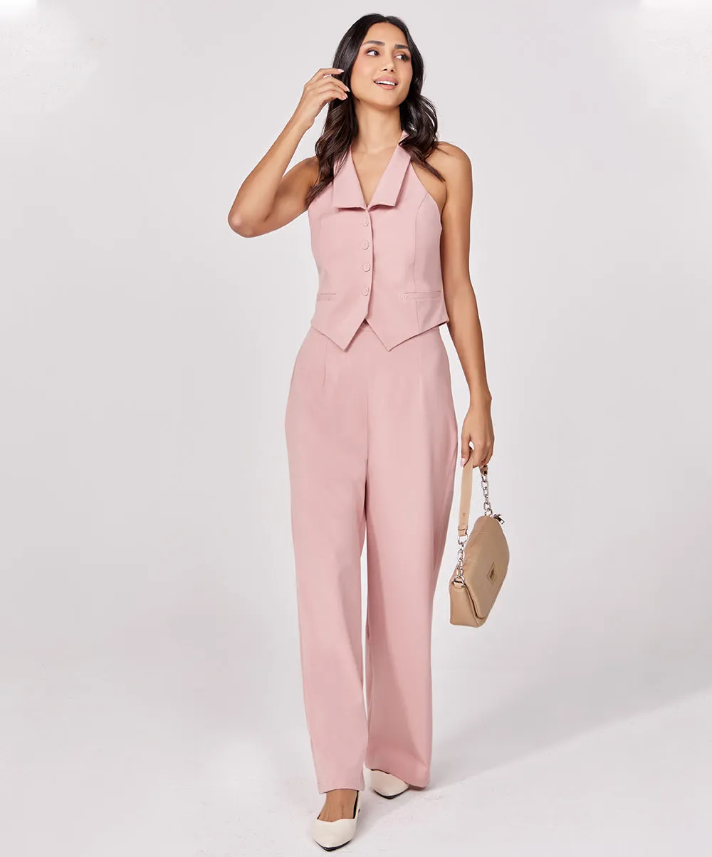 Flared Leg Formal Pink Pant