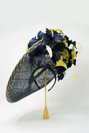 Gail Blue and Yellow Fascinator
