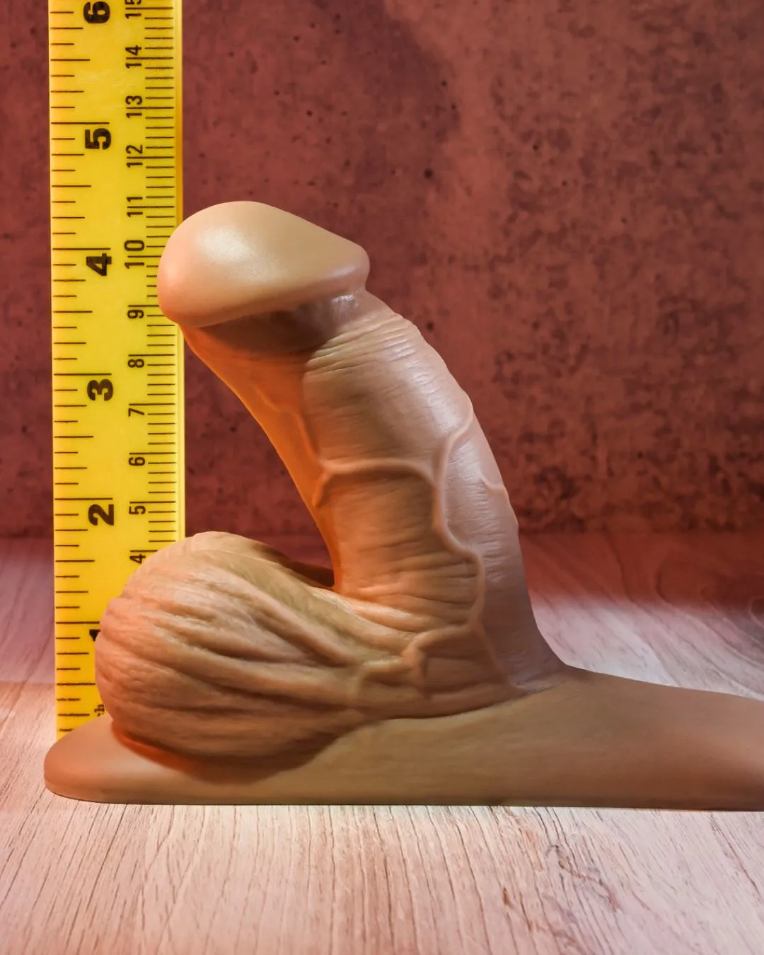 Gender X 4 Inch Ultra Realistic Silicone Packer with Wide Base - Caramel