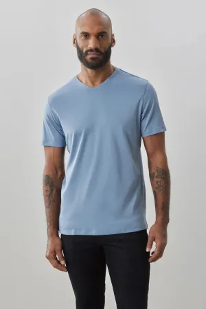 GEORGIA V-NECK T-SHIRT (BLUE) - ROBERT BARAKETT