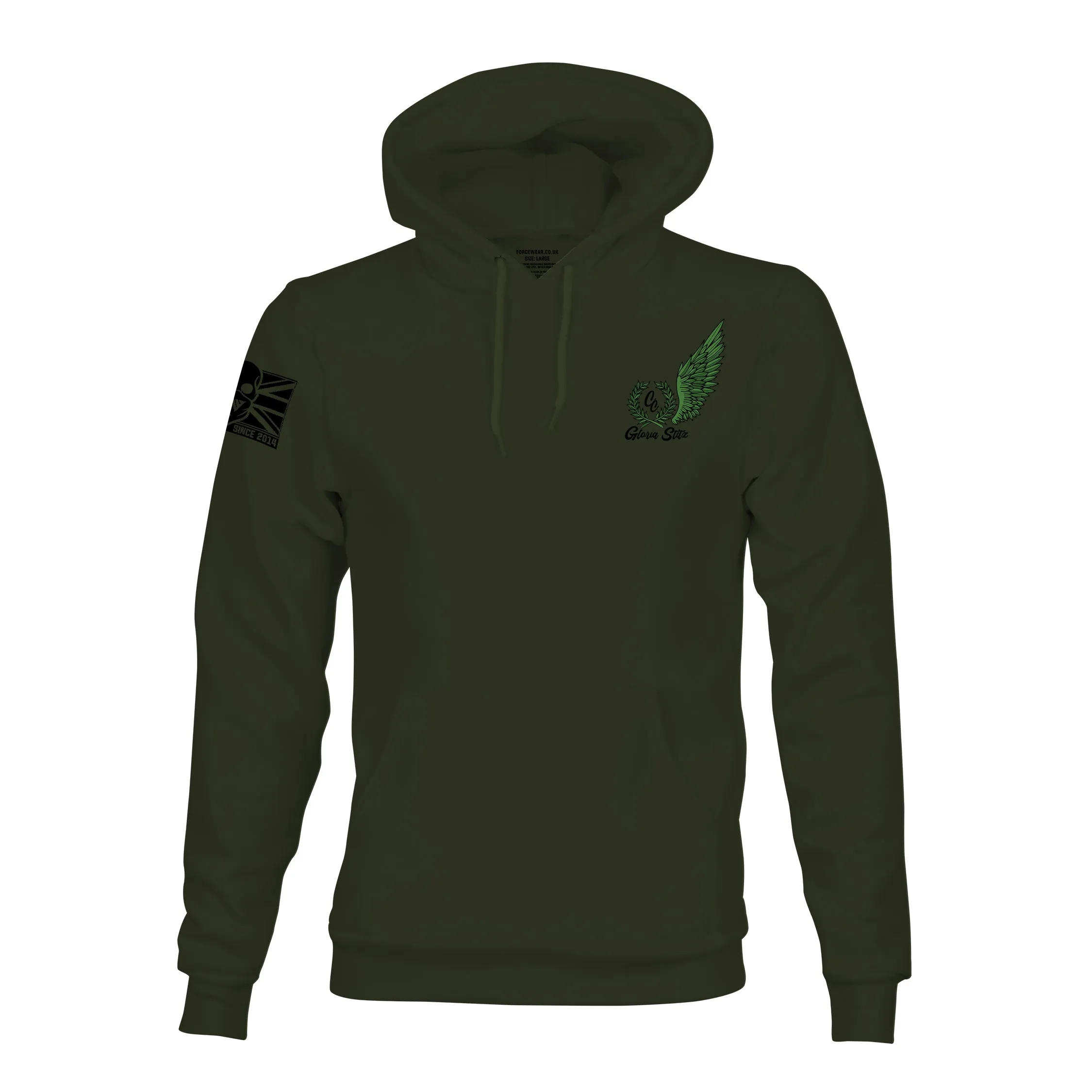GLORIA STITZ GREEN TAG HOODIE