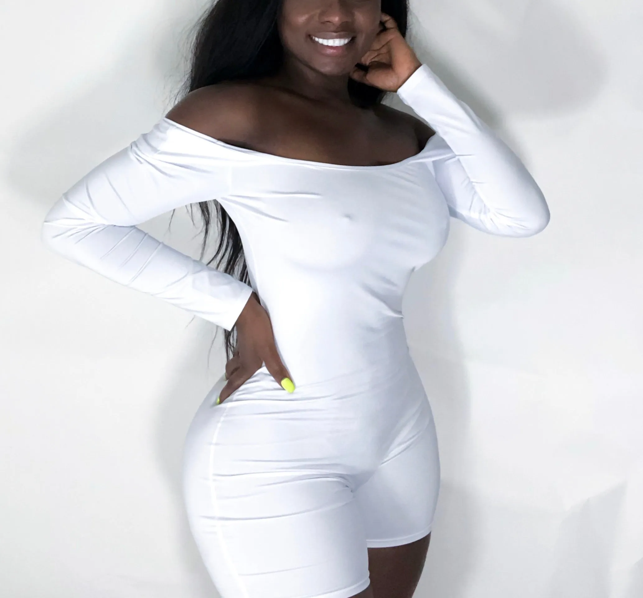 GODDESS OFF- SHOULDER SHORTS | BODYSUIT