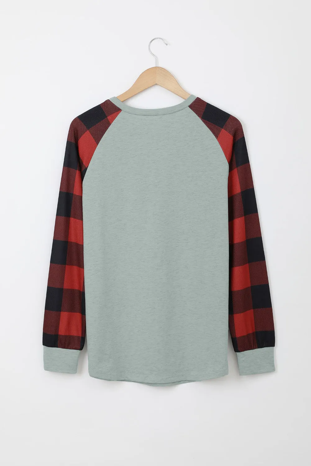 Gray Buffalo Plaid Long Sleeve Sweatshirt