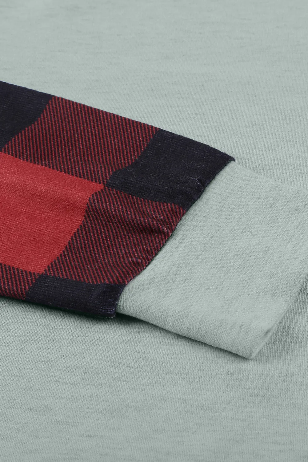 Gray Buffalo Plaid Long Sleeve Sweatshirt