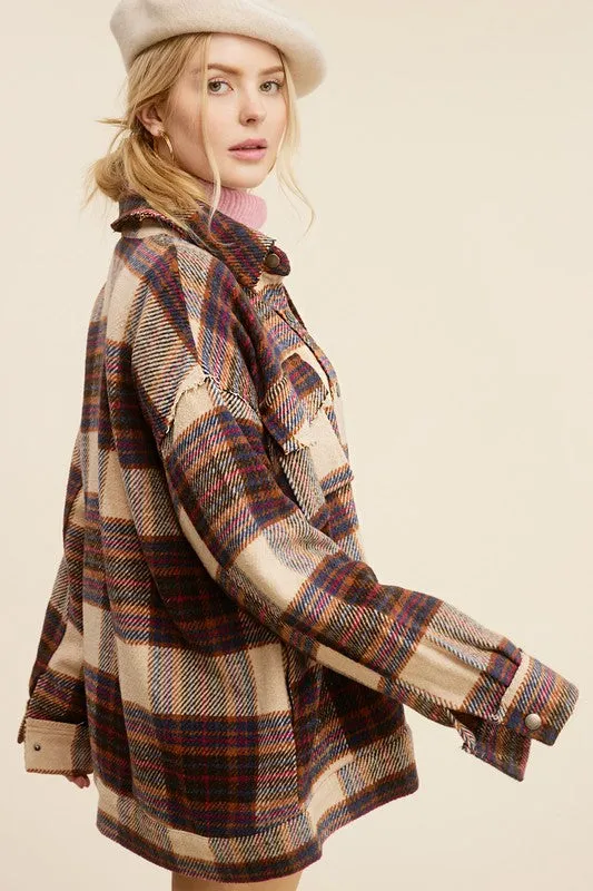 Hailee Wool Blend Shacket Jacket