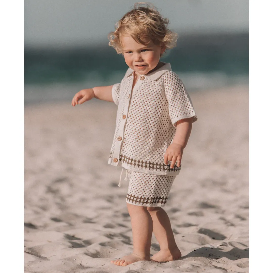 Hand Crochet Shirt - Coconut