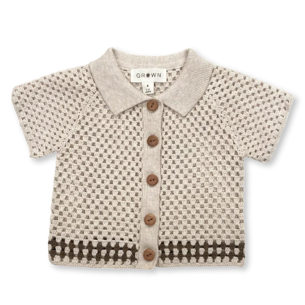 Hand Crochet Shirt - Coconut