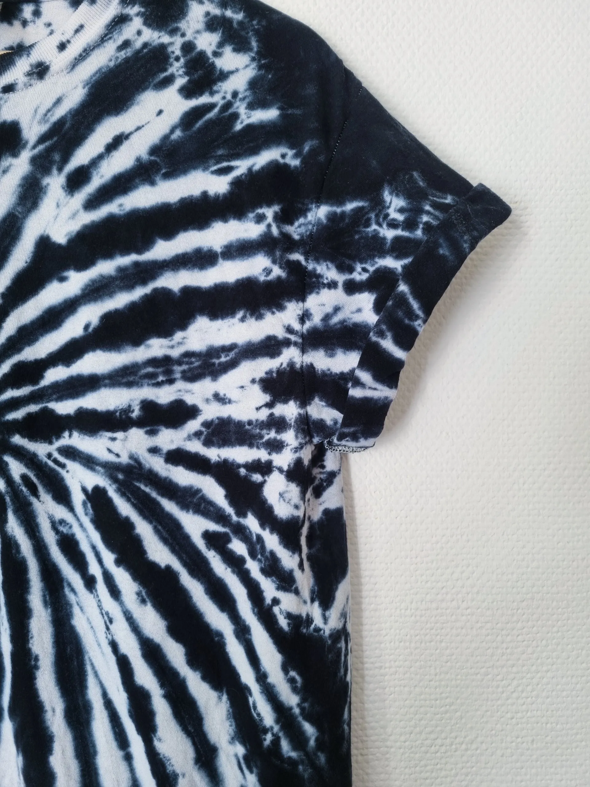 Hand Designed Black Spiral Tie-Dye Shirt
